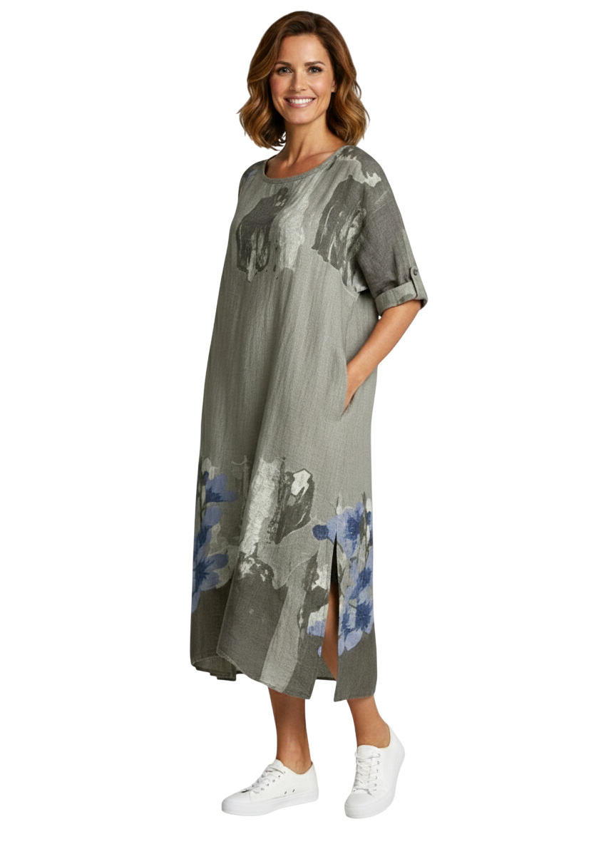 ALLEY LINEN DRESS TAUPE