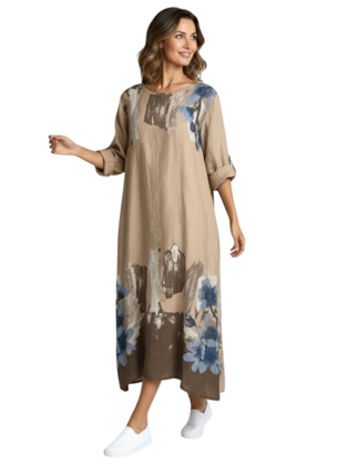 ALLEY LINEN DRESS TAN