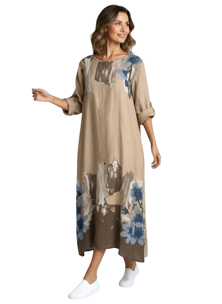 ALLEY LINEN DRESS TAN