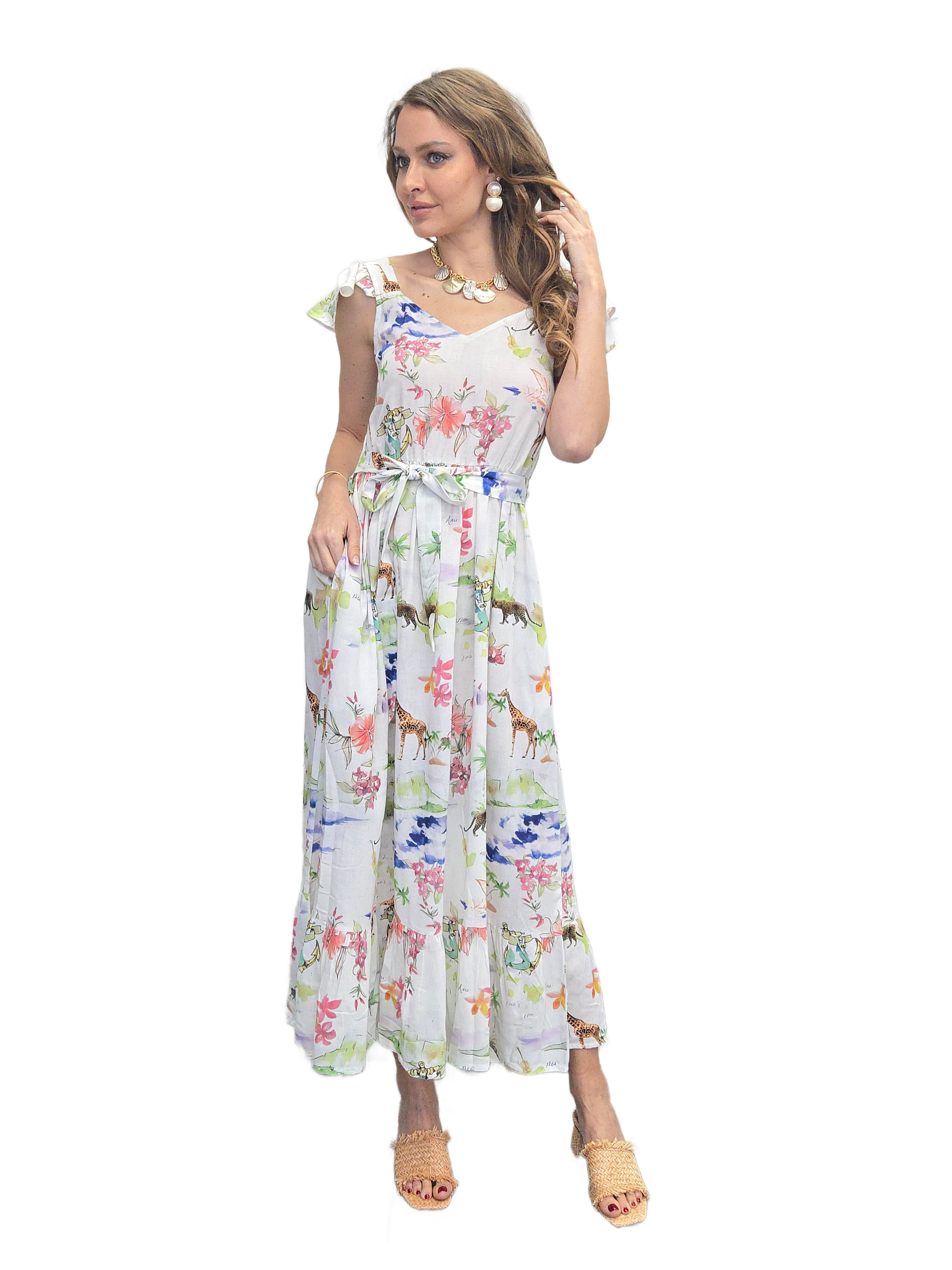 ISLAND VISCOSE LINEN DRESS