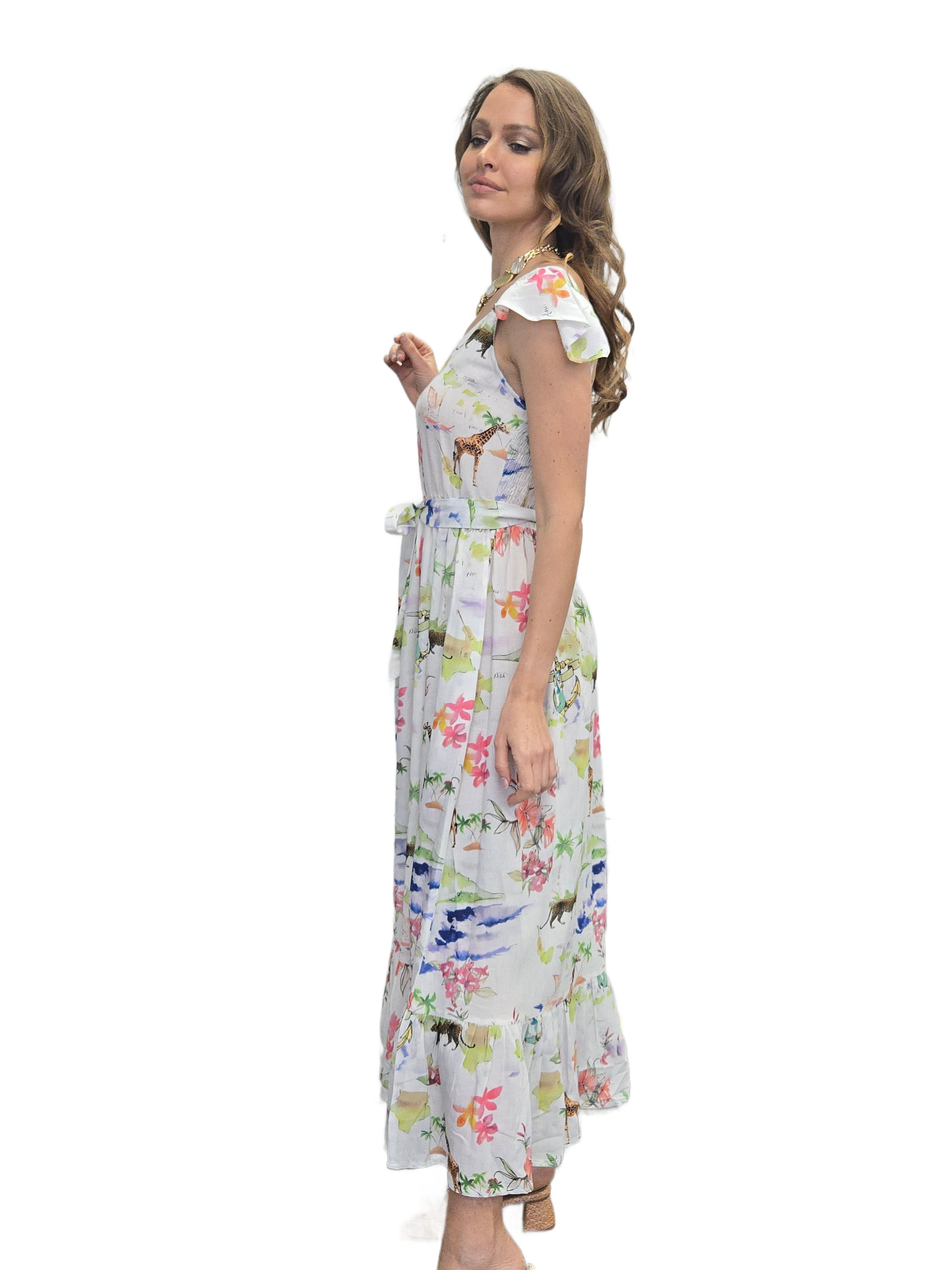 ISLAND VISCOSE LINEN DRESS