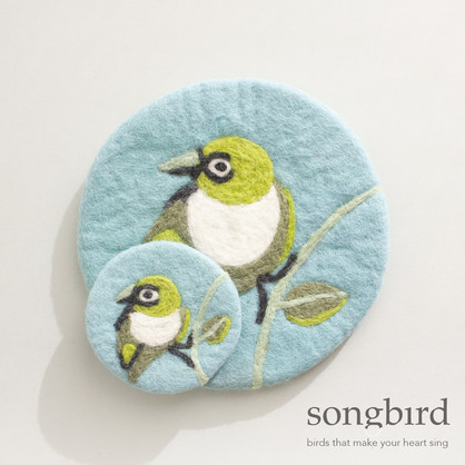 Silvereye Felted Coasters, Set of 4