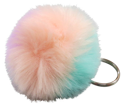 FLUFFY TRI -COLOUR KEYCHAIN