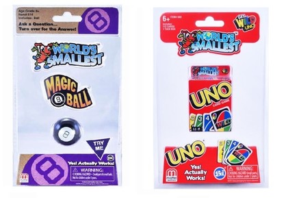WORLDS SMALLEST UNO & MAGIC 8 BALL