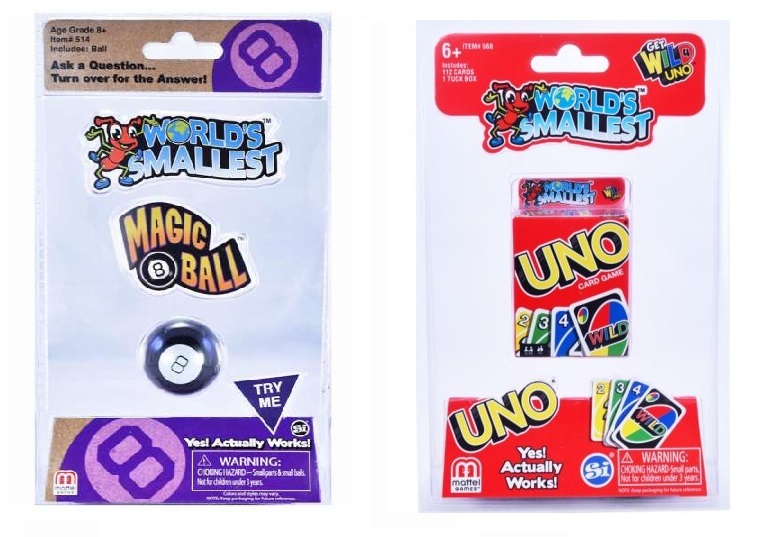 WORLDS SMALLEST UNO & MAGIC 8 BALL