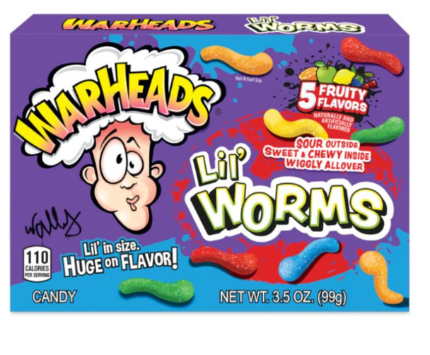 WARHEADS SOUR LIL'' WORMS 99G