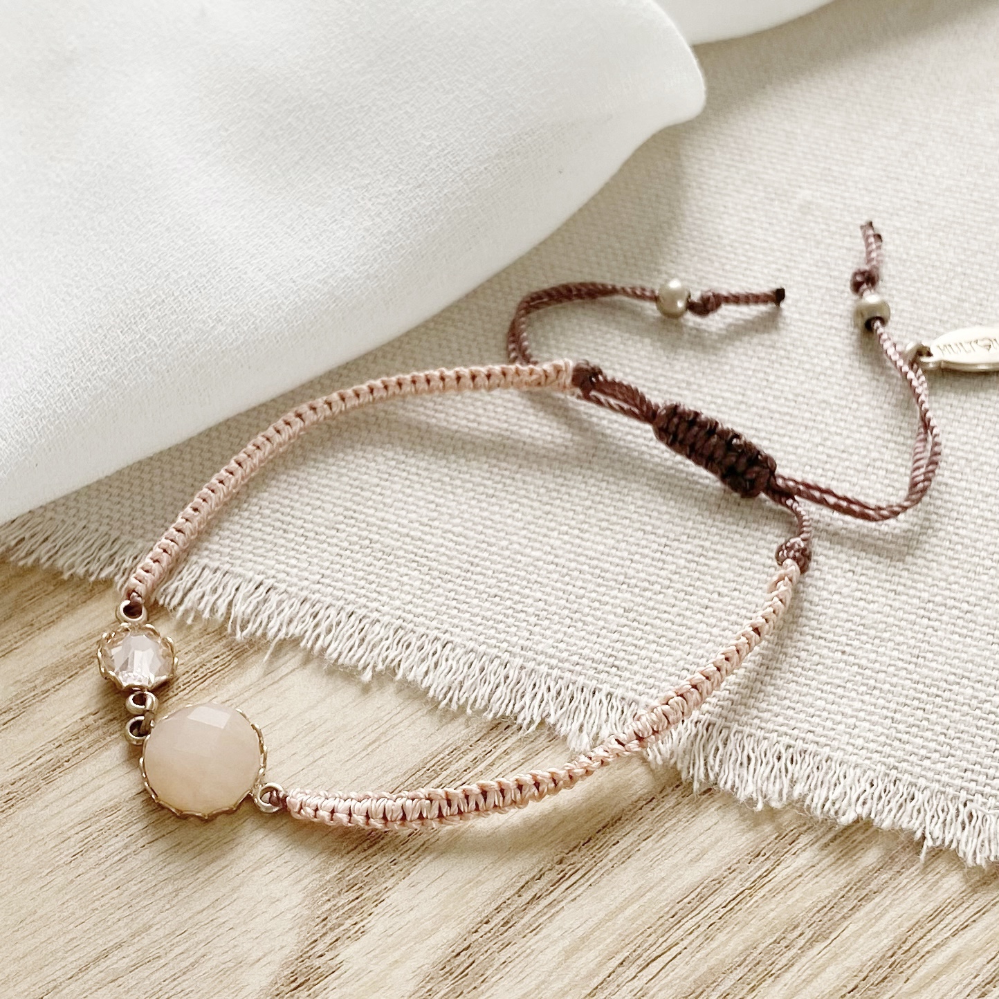 Fine Jewel Macrame' Bracelet | Rose | Rose Gold