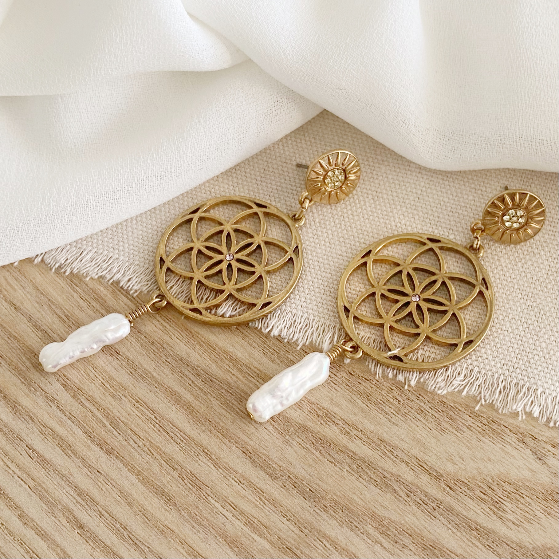 Rays of Sun Earrings | Gold