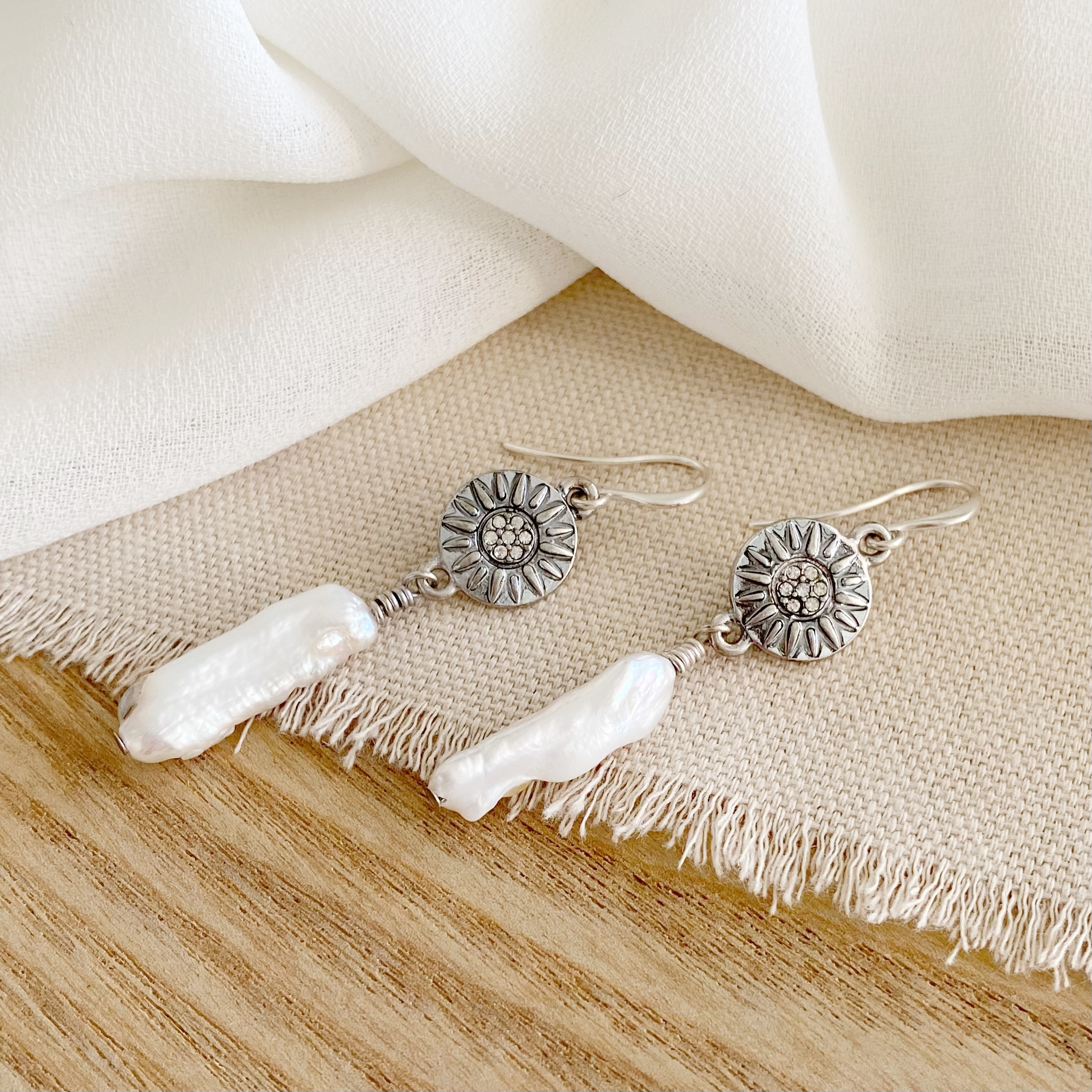 Rays of Sun Earrings | Silver