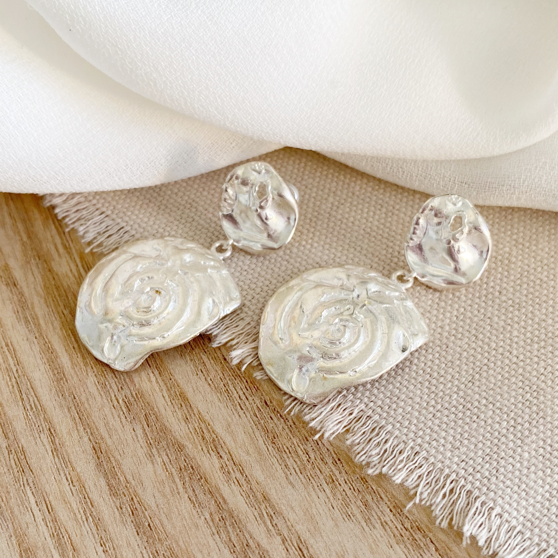 Organic Circle Earrings | Silver