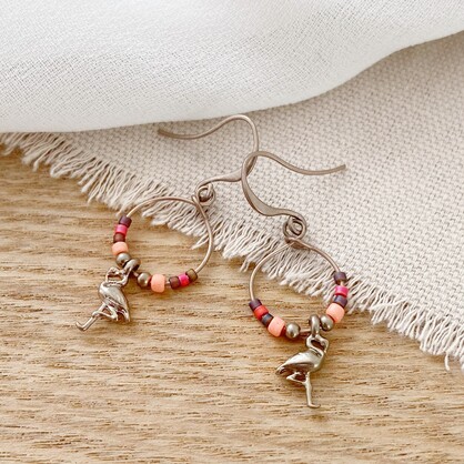 Flamingo Hoop/Hook Earrings