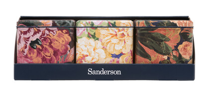 SANDERSON ROSE & PEONY SQUARE CANISTER PACK OF 3
