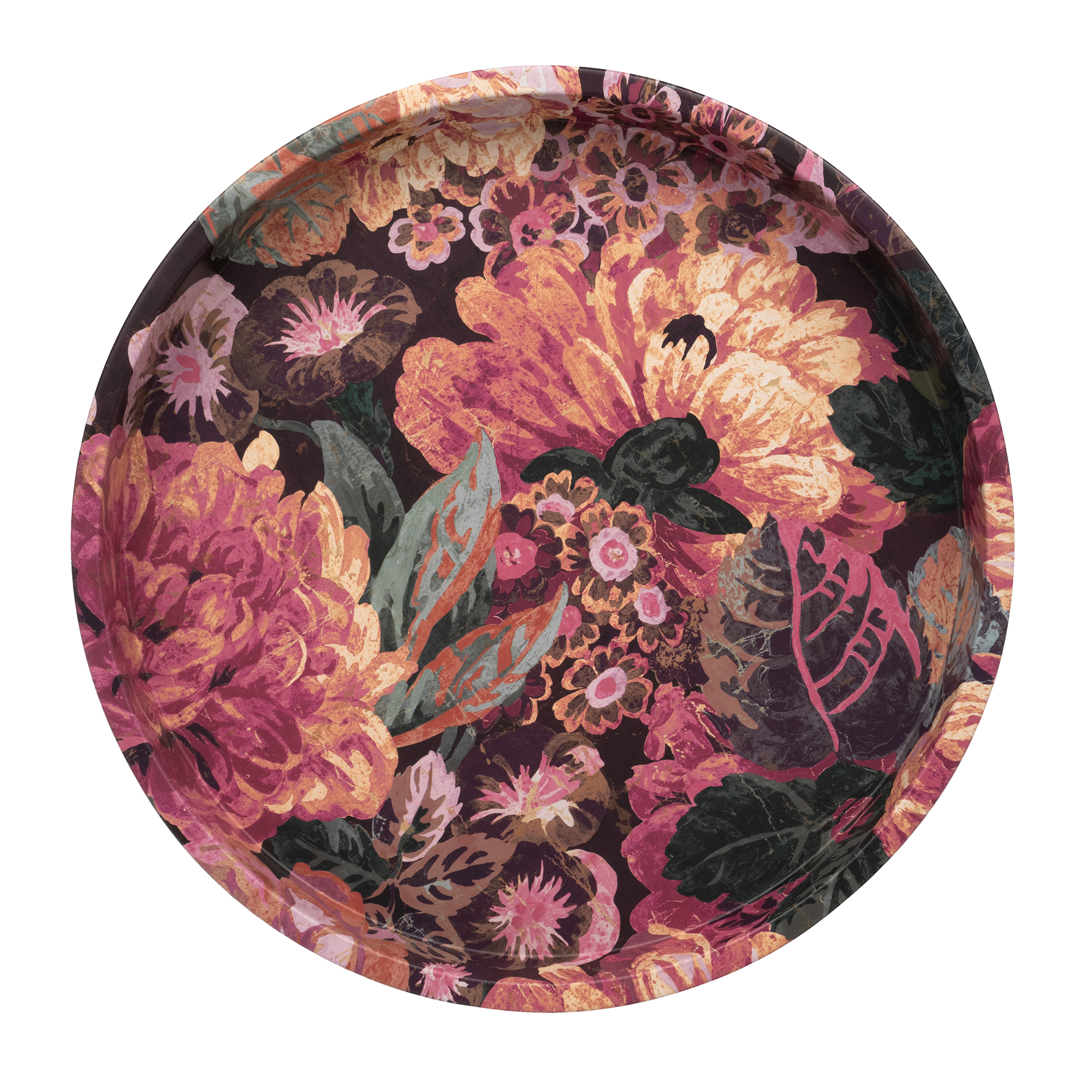 SANDERSON ROSE & PEONY ROUND TIN TRAY