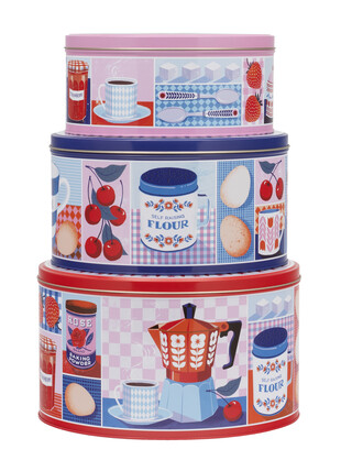PRINTER JOHNSON LARGE ROUND SET OF 3 CAKE TINS