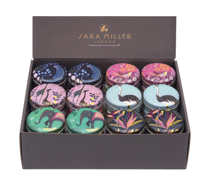 SARA MILLER MINI ROUND TINS 6 ASSORTED DESIGNS