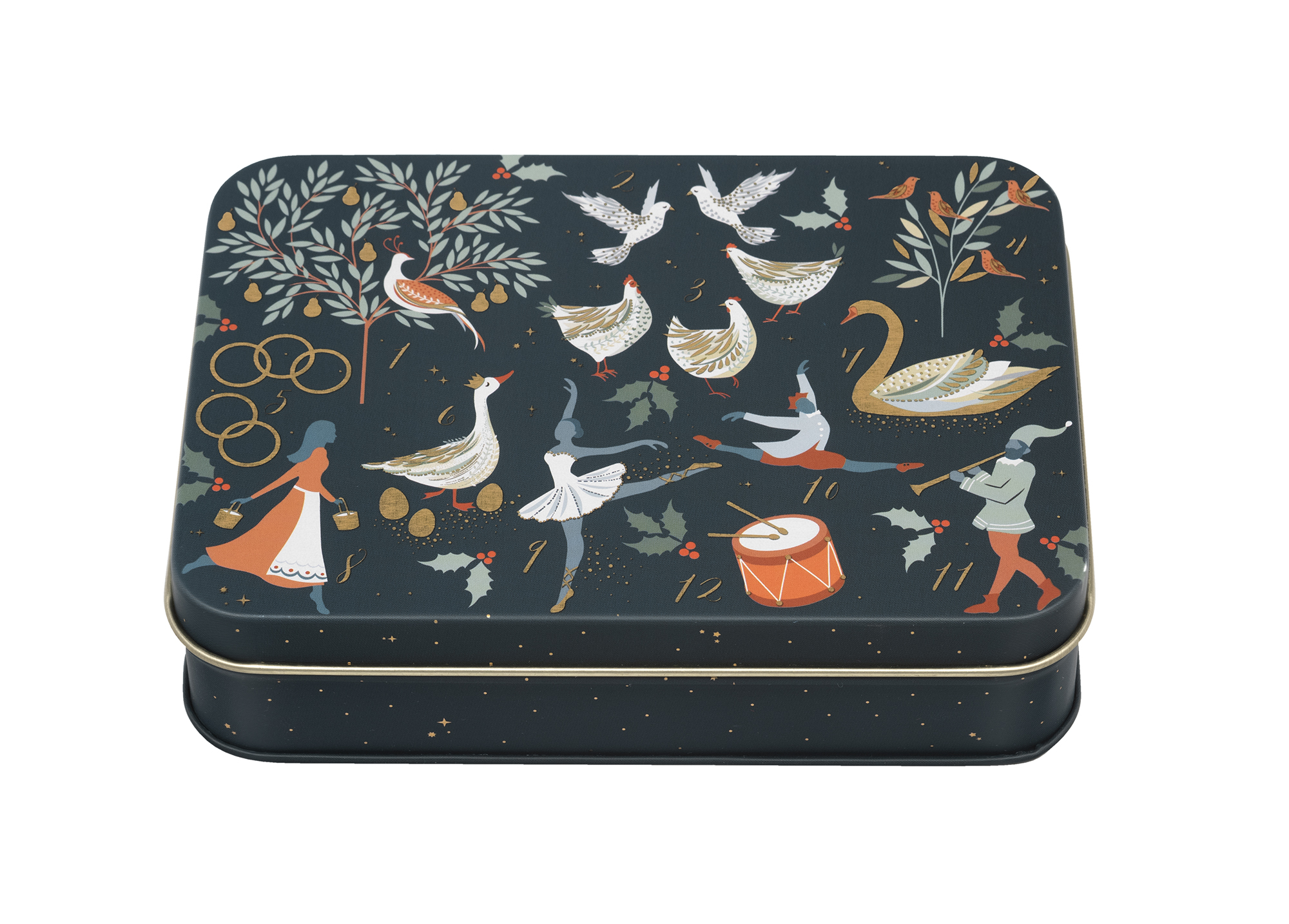 SARA MILLER 12 DAYS OF XMAS SMALL RECTANGLE TIN