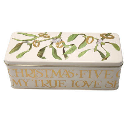 EMMA BRIDGEWATER 5 GOLD RINGS DEEP RECTANGLE TIN