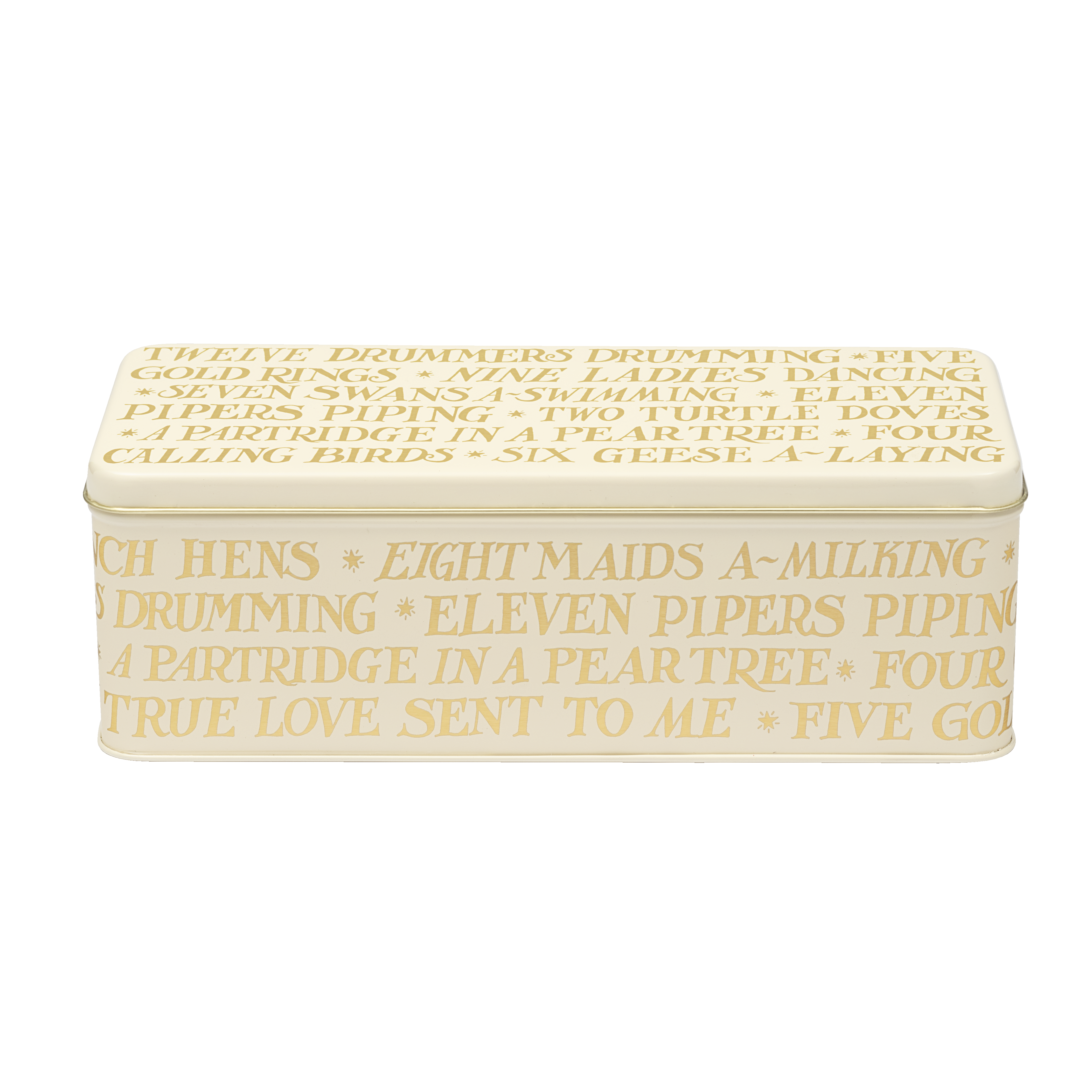 EMMA BRIDGEWATER 12 DAYS OF CHRISTMAS DEEP RECTANGLE TIN