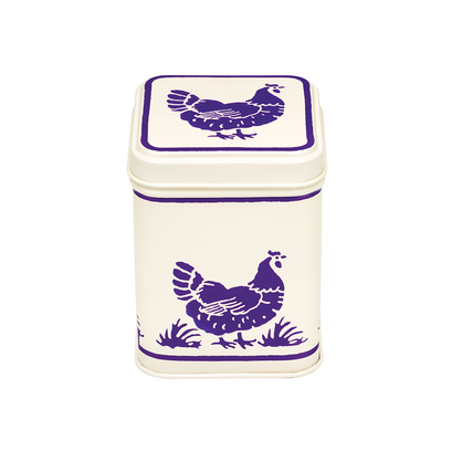 EMMA BRIDGEWATER BLUE HEN 100G SQUARE TIN