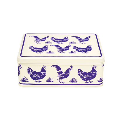EMMA BRIDGEWATER BLUE HEN BISCUIT TIN