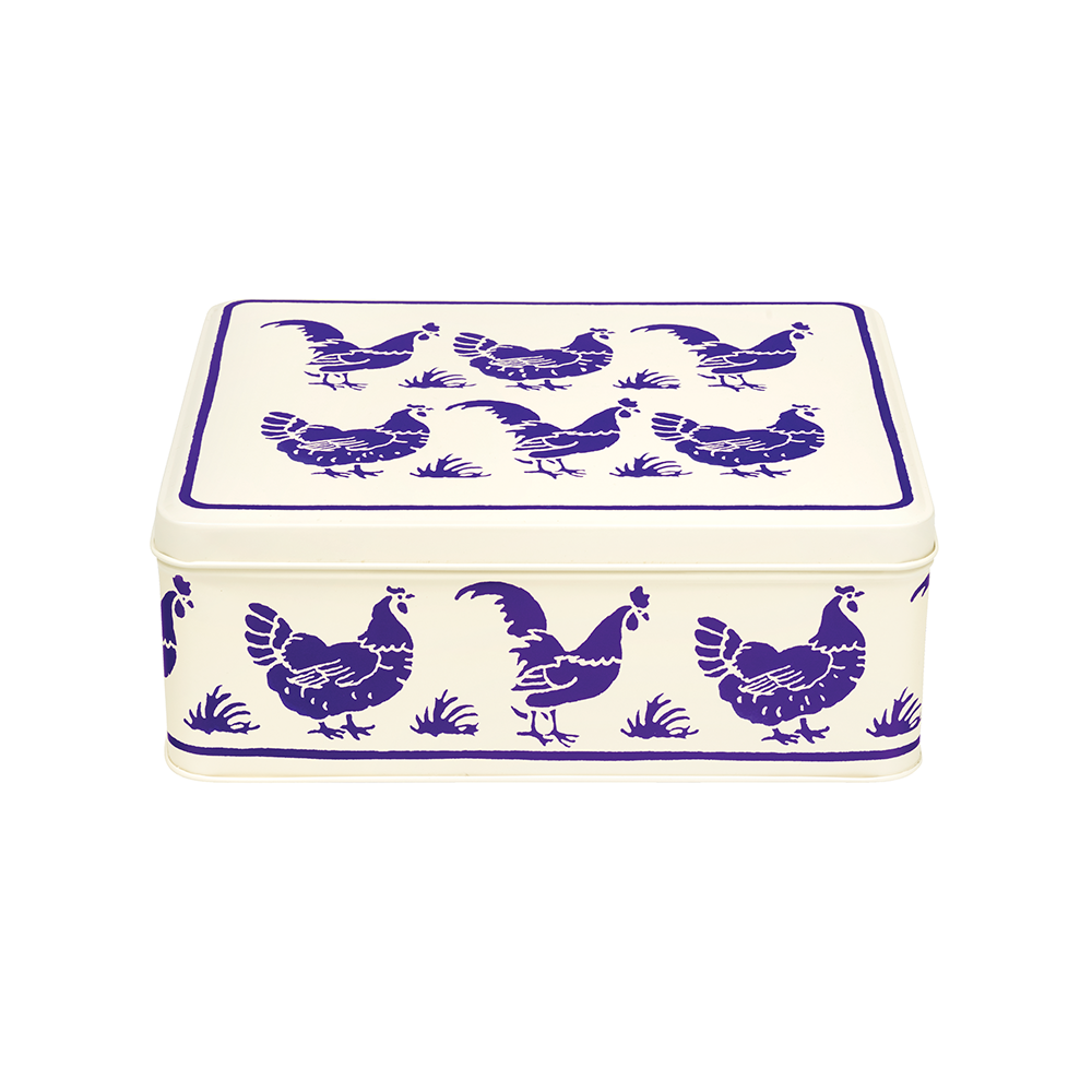 EMMA BRIDGEWATER BLUE HEN BISCUIT TIN