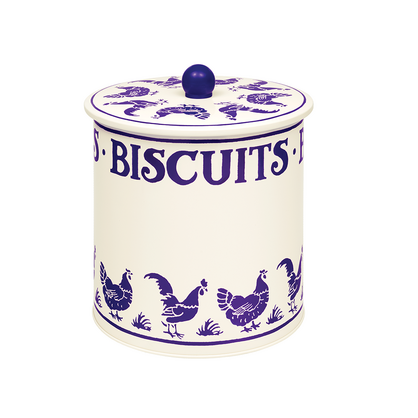 EMMA BRIDGEWATER BLUE HEN BISCUIT BARREL TIN