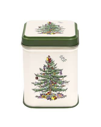 SPODE CHRISTMAS TREE 100G SQUARE TIN