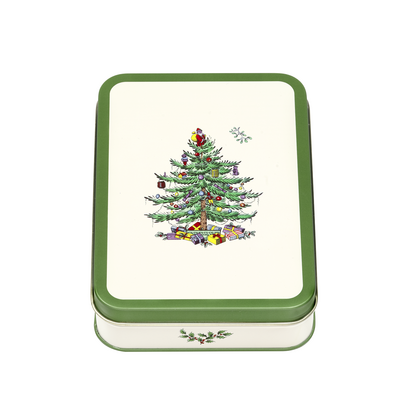 SPODE CHRISTMAS TREE SMALL RECTANGLE TIN
