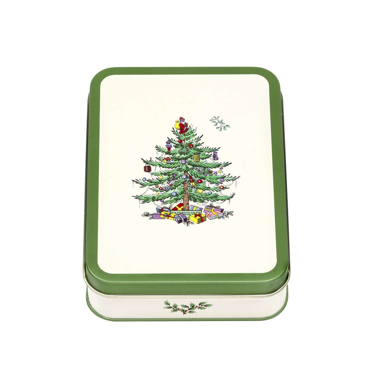 SPODE CHRISTMAS TREE SMALL RECTANGLE TIN