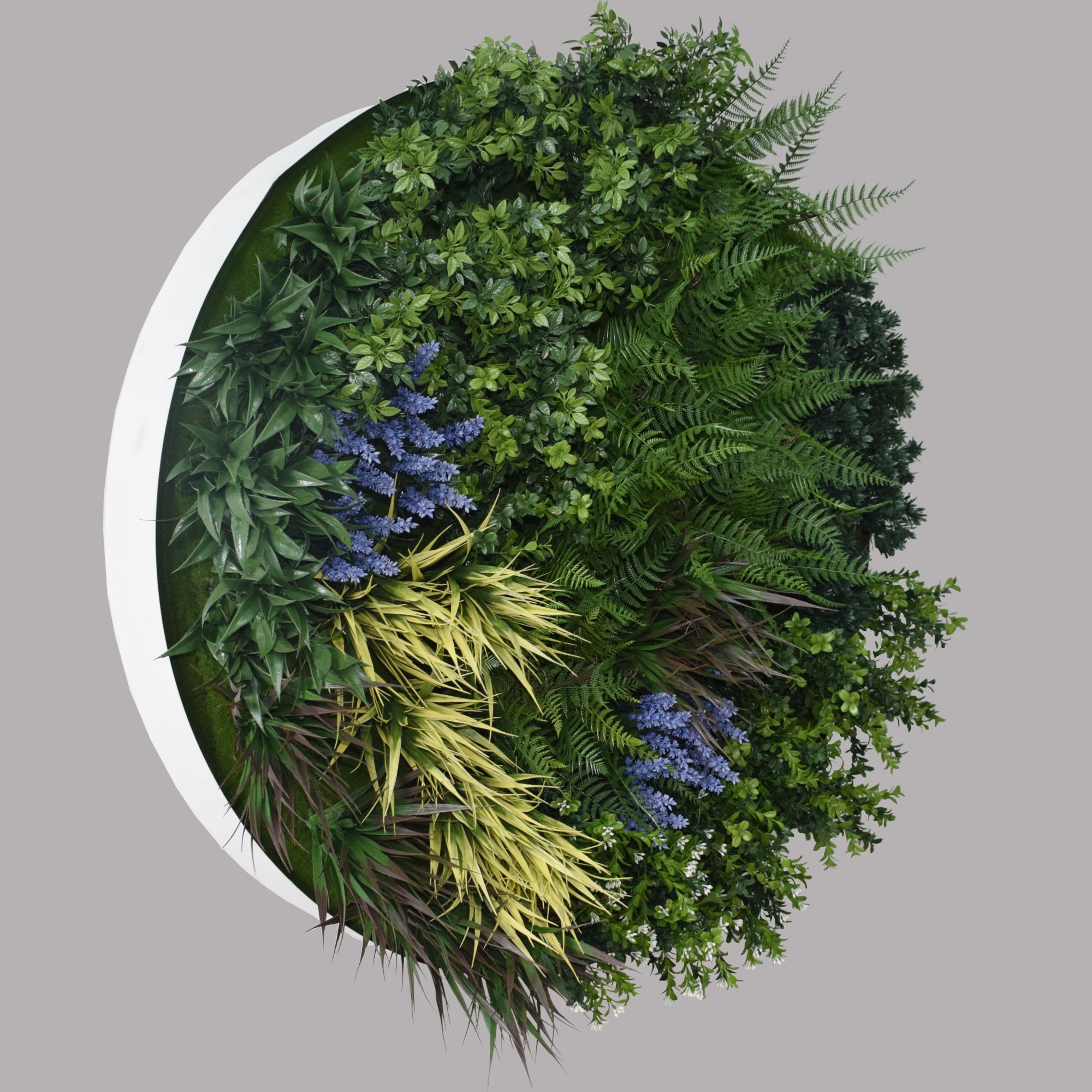 UV Lavender Fields 60cm Green Wall Disc (White)