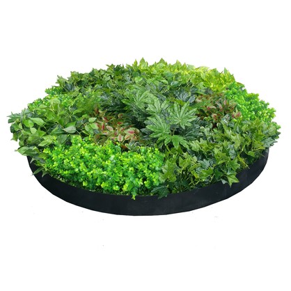 Artificial Green Wall Disk Art 150cm Dense Green Sensation (Onyx Black)