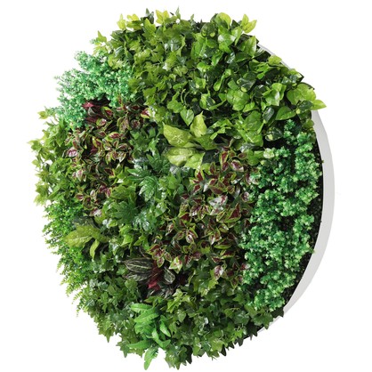 Artificial Green Wall Disk Art 150cm Dense Green Sensation (Fresh White)