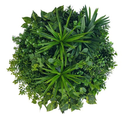 Artificial Green Wall Disc Art 60cm Philodendron (Onyx Black)