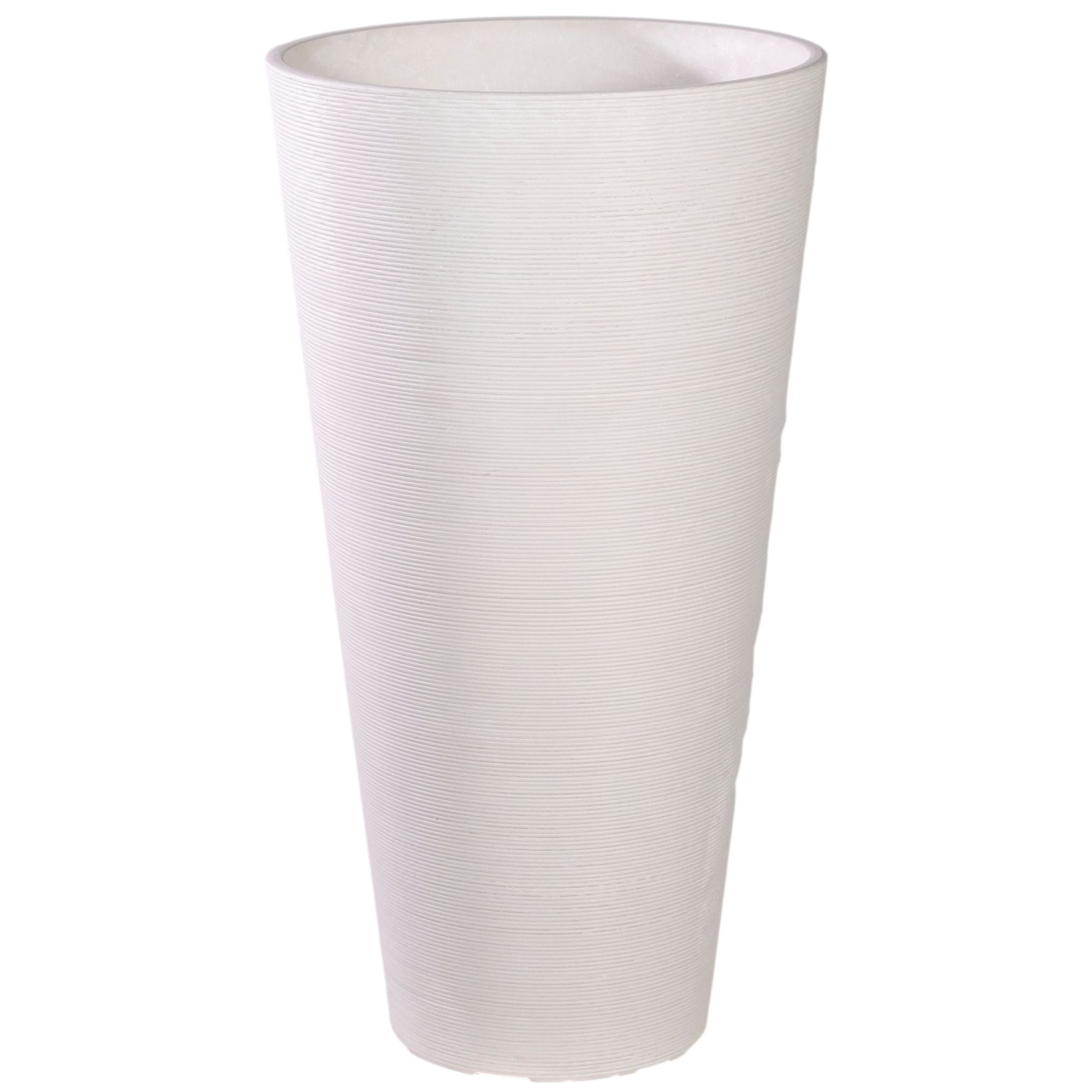 Decorative Large Textured Round White Planter 71cm
