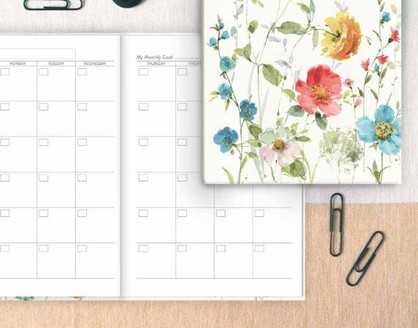 Legacy Undated Monthly Planner - Blue Butterfly Field