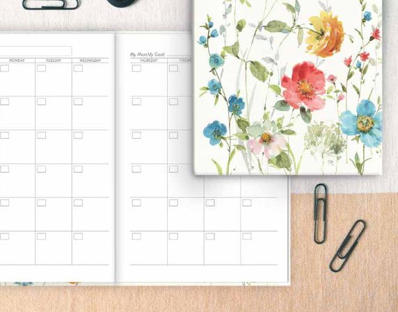 Legacy Undated Monthly Planner - Blue Butterfly Field