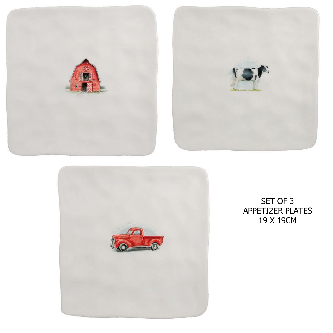Wholesale Lang Farmhouse Appetizer Plate Set of 3 Camehato Pty Ltd