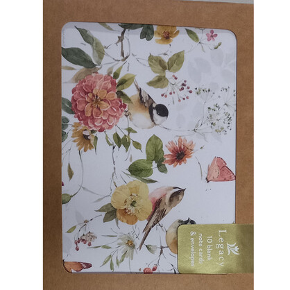 Legacy Note Card Set - Nature Floral with Birds