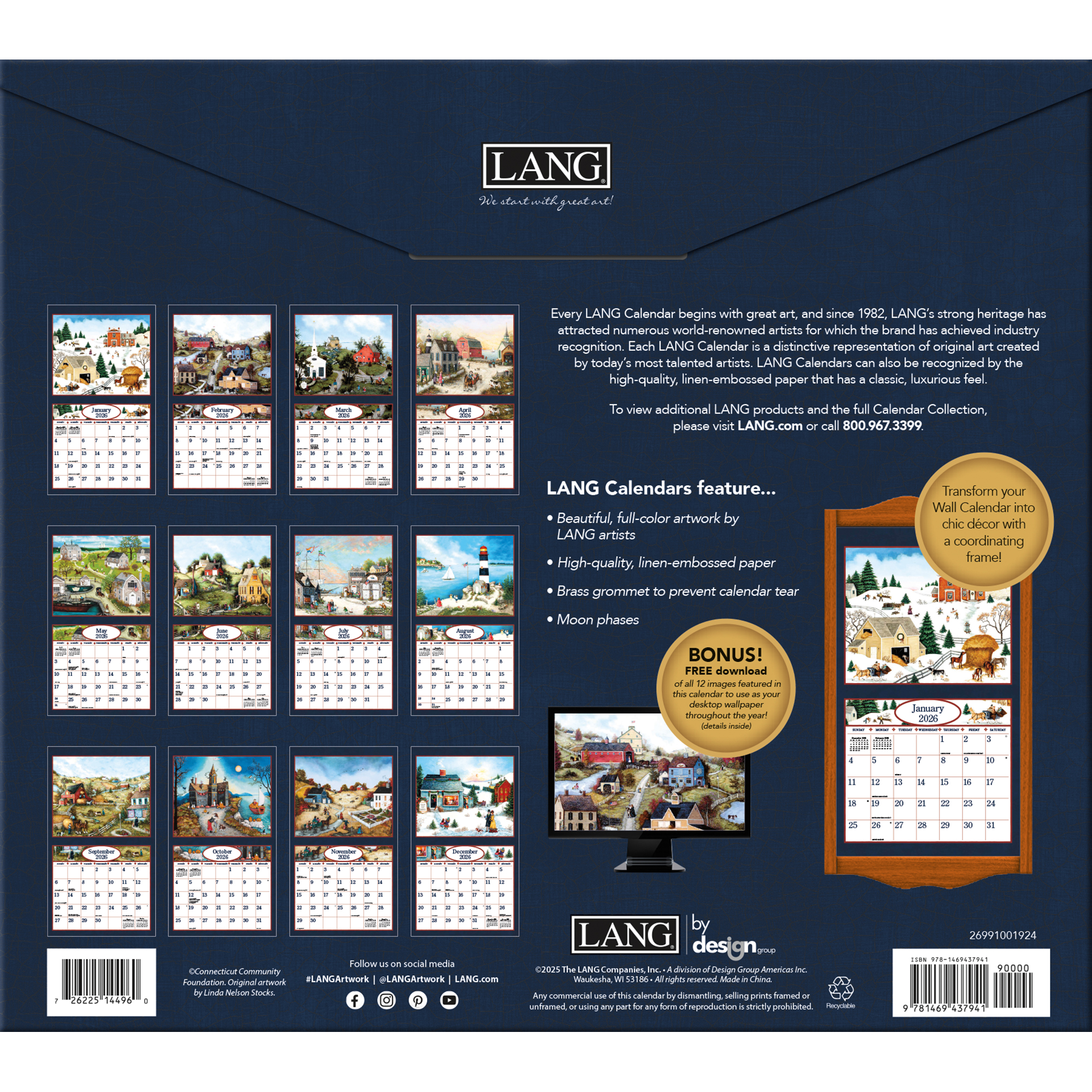 Wholesale 2026 Lang LINDA NELSON STOCKS Calendar Camehato Pty Ltd
