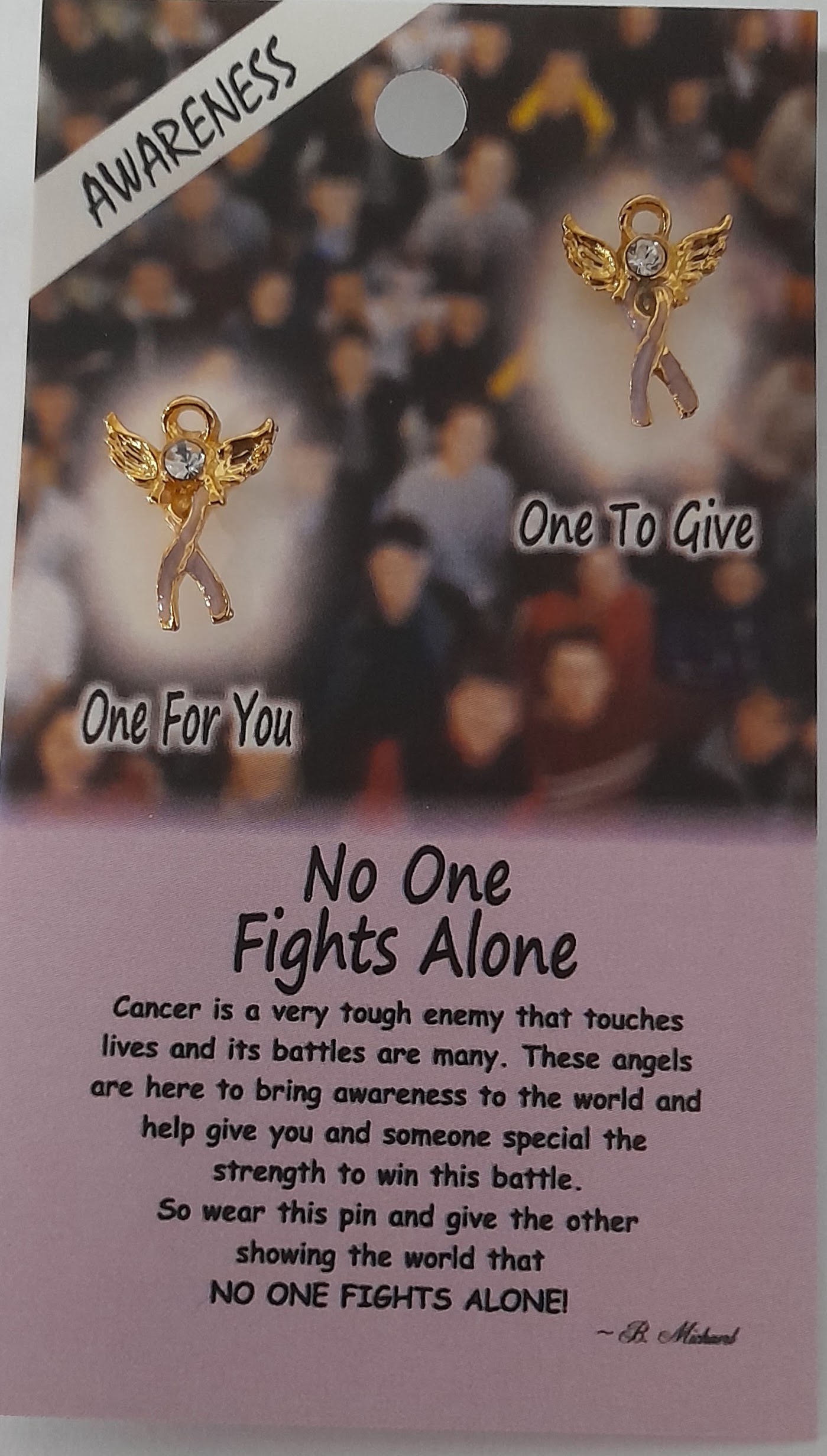 9200 No One Fights Alone Angel pin
