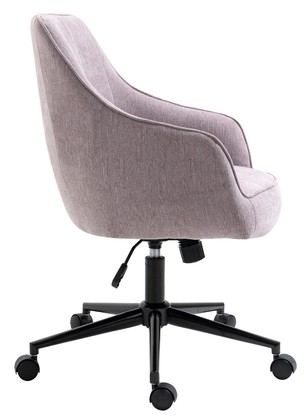 Mauve Purple Lined Linen Fabric Upholstered Office Chair Home Office Chair