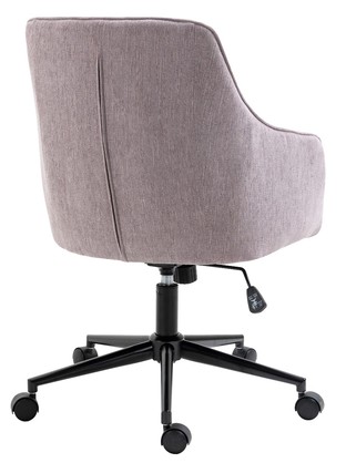Mauve Purple Lined Linen Fabric Upholstered Office Chair Home Office Chair