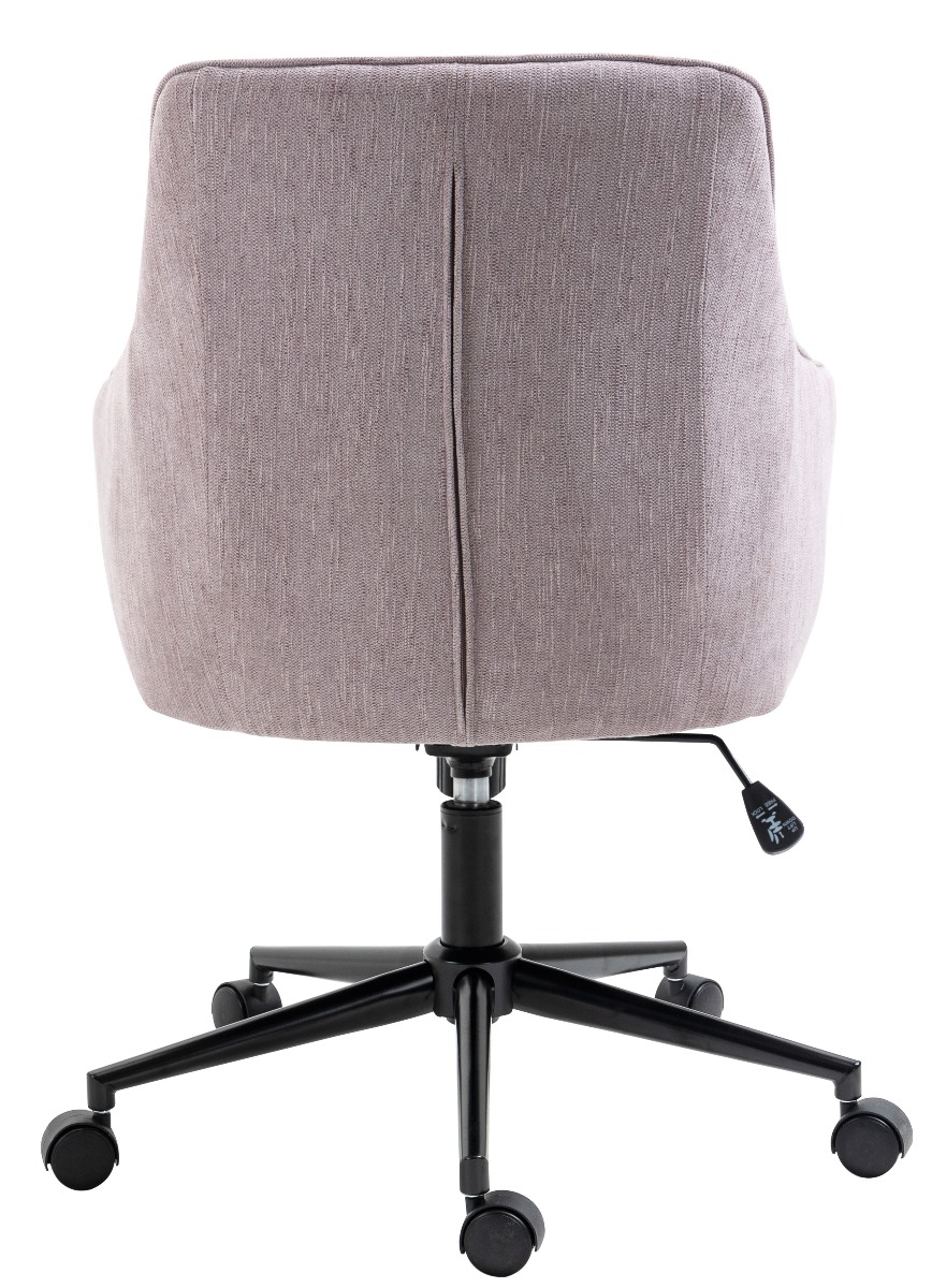 Mauve Purple Lined Linen Fabric Upholstered Office Chair Home Office Chair