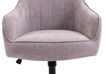 Mauve Purple Lined Linen Fabric Upholstered Office Chair Home Office Chair