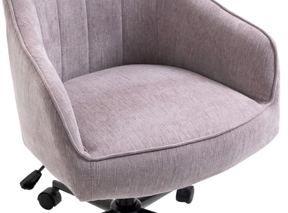 Mauve Purple Lined Linen Fabric Upholstered Office Chair Home Office Chair