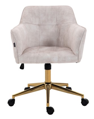 Beige Striped Velvet Fabric Upholstered Office Chair Home Office Chair