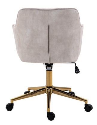 Beige Striped Velvet Fabric Upholstered Office Chair Home Office Chair