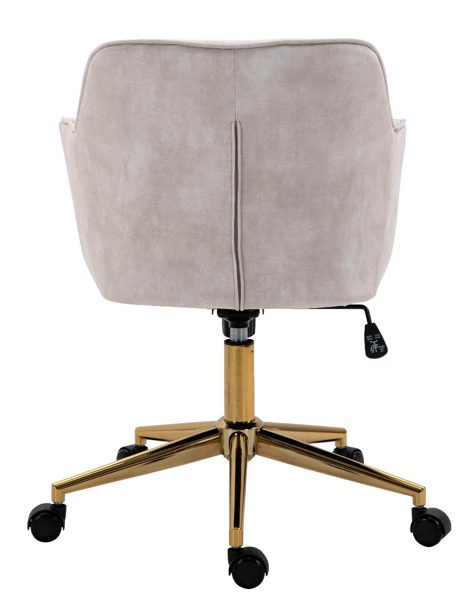 Beige Striped Velvet Fabric Upholstered Office Chair Home Office Chair
