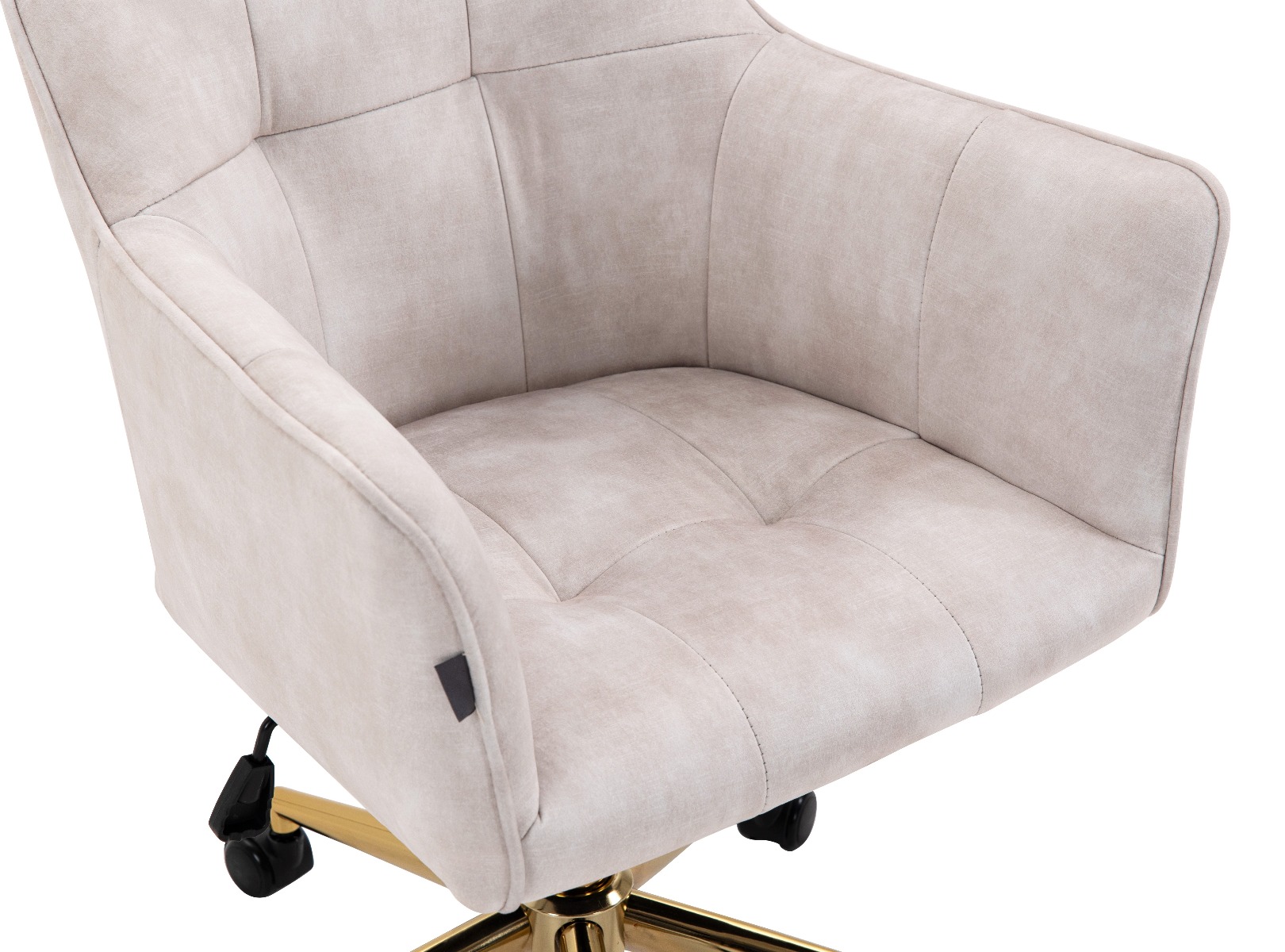 Beige Striped Velvet Fabric Upholstered Office Chair Home Office Chair