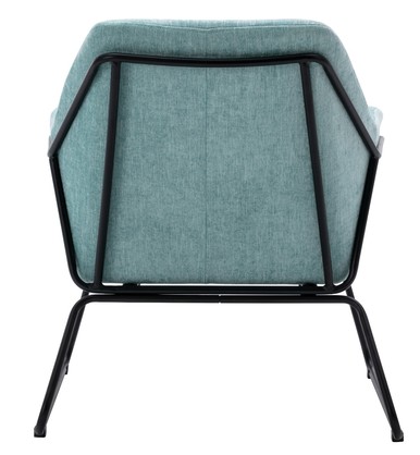 Blue Linen Armchair Lounge Chair Accent Retro Armchair Sled Base
